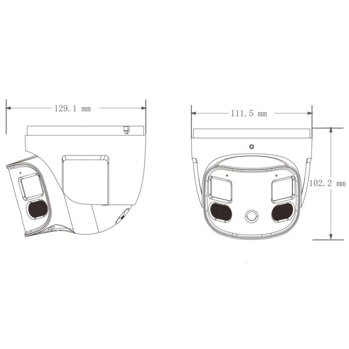 IP-відеокамера панорамна 4Mp*2 TVT TD-9585E3B-DP f=2.8mm, ІЧ+LED підсвічування, 2 мікрофони