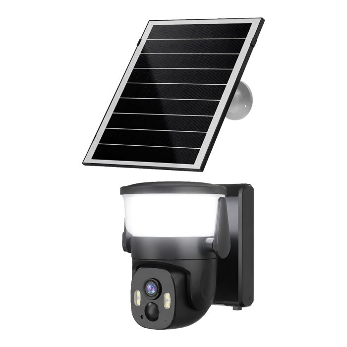 IP PTZ-відеокамера автономна з WiFi, прожектором та сонячною панеллю 3Mp Light Vision VLC-6103WLS Black (Lamp+Solar) (CareCam Pro) f=3.6mm, на акумуляторних батареях