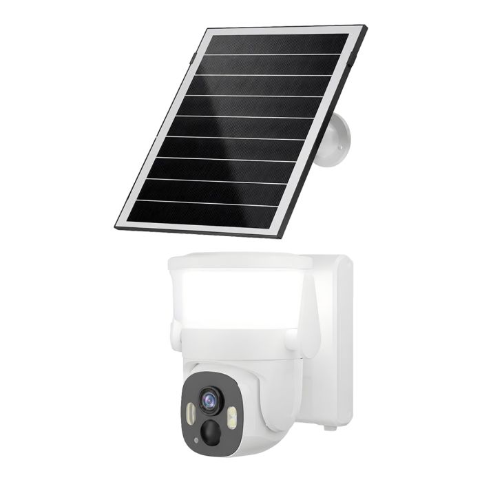 IP PTZ-відеокамера автономна з WiFi, прожектором та сонячною панеллю 3Mp Light Vision VLC-6103WLS White (Lamp+Solar) (CareCam Pro) f=3.6mm, на акумуляторних батареях