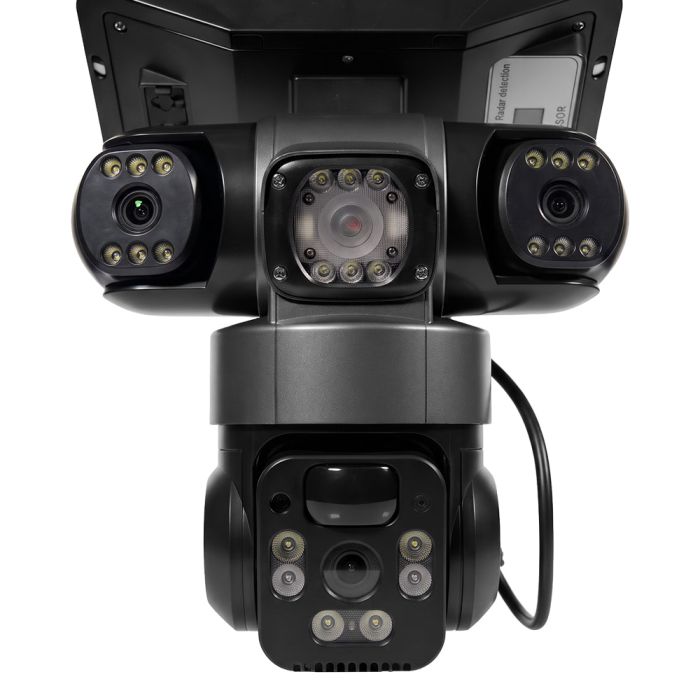 IP PTZ-відеокамера автономна з WiFi, прожектором та сонячною панеллю 3Mp+3Mp+3Mp Light Vision VLC-1223WIL/3C (Lamp+Solar) f=4mm, на акумуляторних батареях