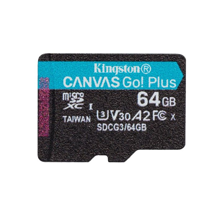 Карта пам'яті microSDXC (UHS-1 U3) Kingston Canvas Go Plus 64Gb class 10 A2 V30 (R170MB/s, W70MB/s) (SDCG3/64GBSP)