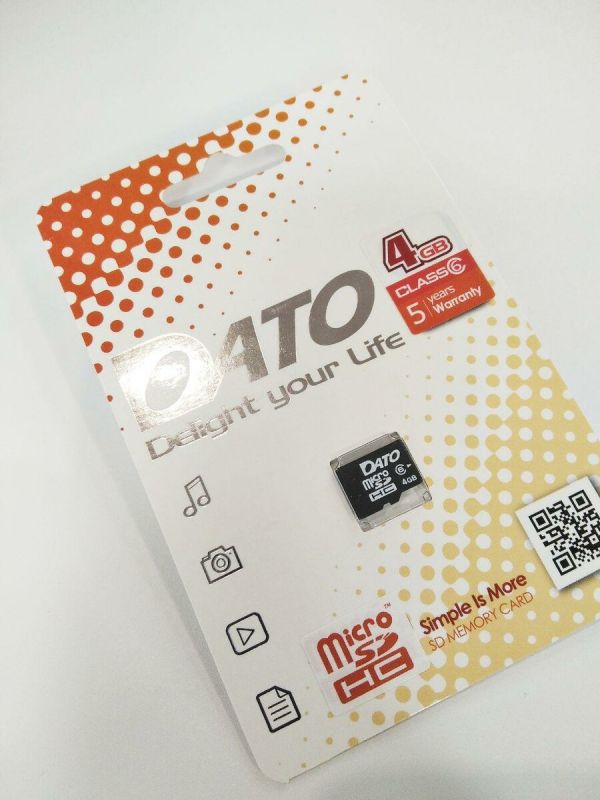 Карта пам'яті microSDHC DATO 4Gb class 6 (DT_CL06/4GB-R)