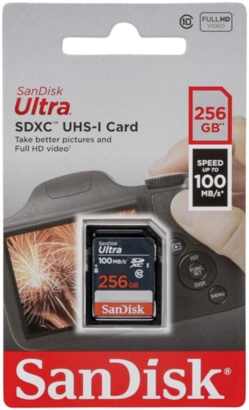 Карта пам'яті SDHC (UHS-1) SanDisk Ultra 256Gb class 10 (100Mb/s) (SDSDUNR-256G-GN3IN)
