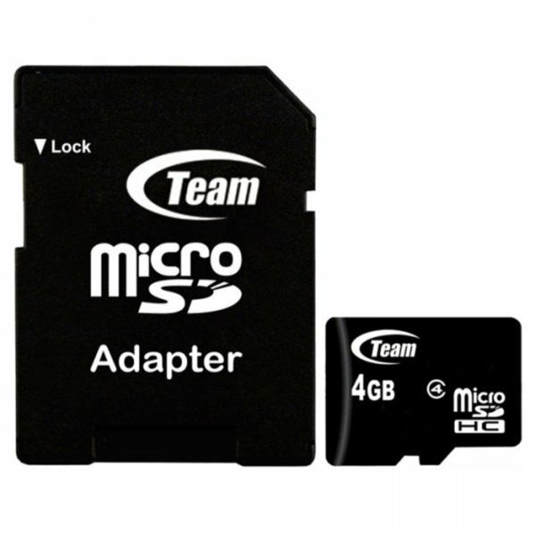 Карта пам'яті microSDHC Team 4Gb class 4 (adapter SD) (TUSDH4GCL403)