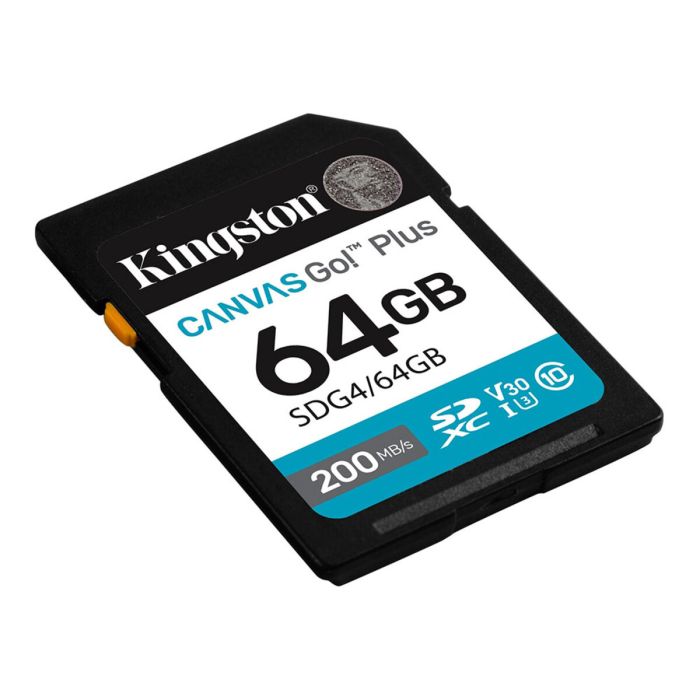 Карта пам'яті SDXC (UHS-1 U3) Kingston Canvas Go! Plus 64Gb class 10 A2 V30 (R200MB/s) (SDG4/64GB)