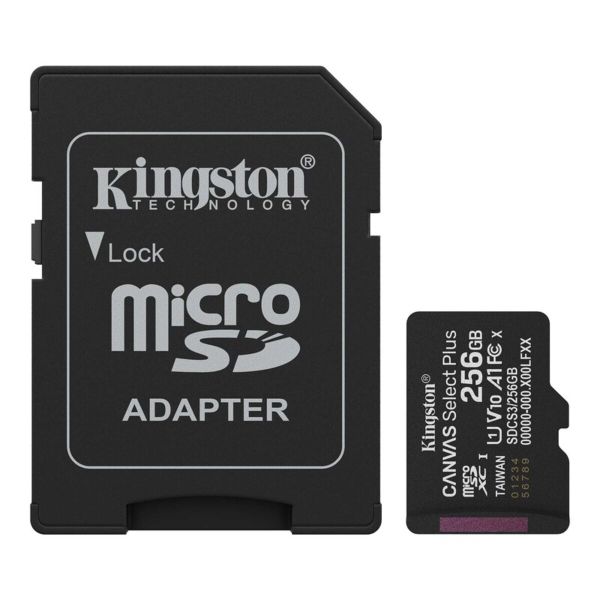 Карта пам'яті microSDXC (UHS-1) Kingston Canvas Select Plus Gen3 256Gb class 10 А1 (R-150MB/s) (adapter SD) (SDCS3/256GB)