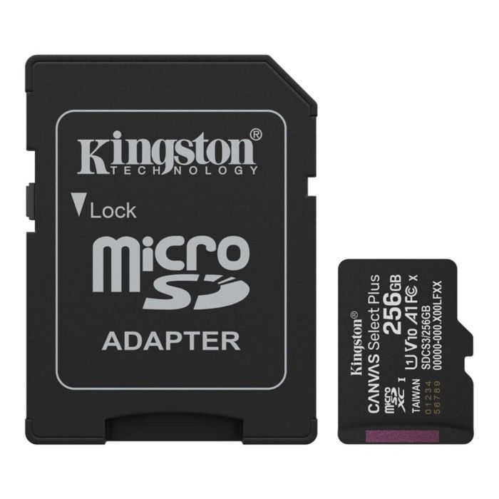 Карта пам'яті microSDXC (UHS-1) Kingston Canvas Select Plus Gen3 256Gb class 10 А1 (R-150MB/s) (adapter SD) (SDCS3/256GB)