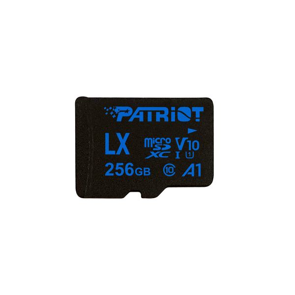 microSDXC (UHS-1 U1) Patriot LX Series 256Gb class 10 V10 (R-90MB/s, W-40MB/s) (adapter SD) (PSF256GLX11MCX)