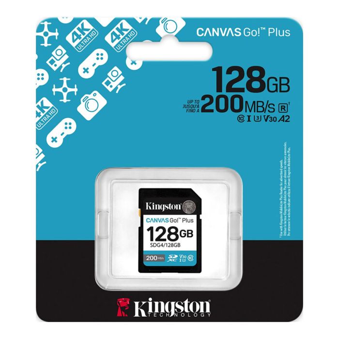 Карта пам'яті SDXC (UHS-1 U3) Kingston Canvas Go! Plus 128Gb class 10 A2 V30 (R200MB/s) (SDG4/128GB)