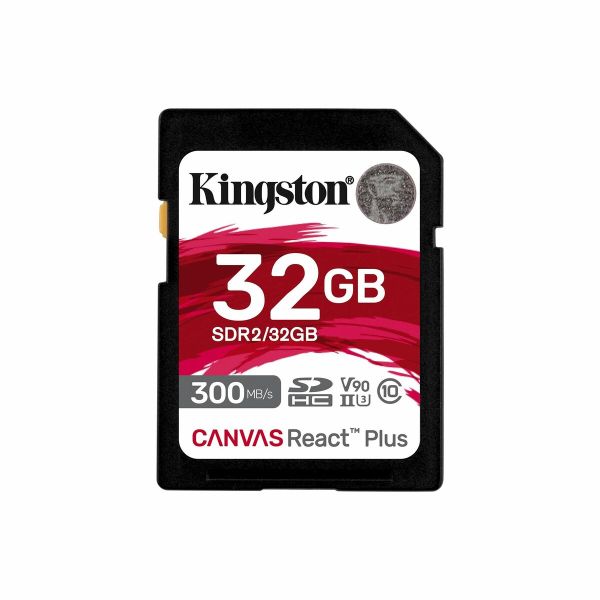 Карта пам'яті SDHC (UHS-II U3) Kingston Canvas React Plus 32Gb class 10 V90 (R-300MB/s) (SDR2/32GB)