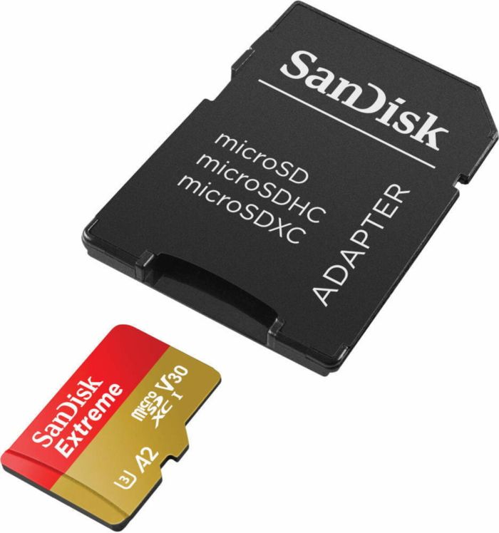 Карта пам'яті microSDXC (UHS-1 U3) SanDisk Extreme A2 256Gb class 10 V30 (R190MB/s,W130MB/s) (adapter SD) (SDSQXAV-256G-GN6MA)