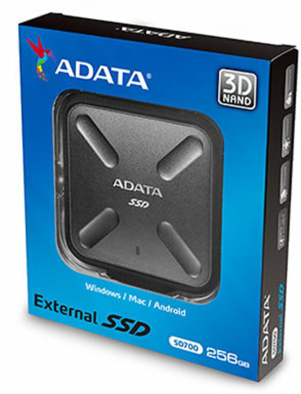 Портативний SSD ADATA SD700 256GB USB 3.2 Gen1 Black (ASD700-256GU31-CBK)