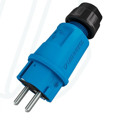 Штекер SCHUKO 16A 2п+З 230В, IP54 синій