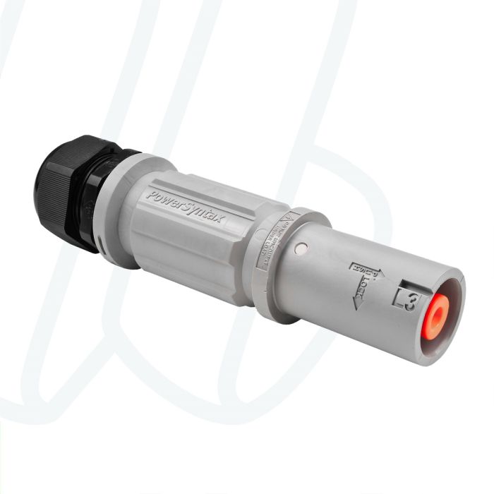 Розетка кабельна SPX, 480А, L3, 120 мм², ввід М40 Ø19–28мм, сіра | POWER SYNTAX (арт. SPX4LS3GY120MP)