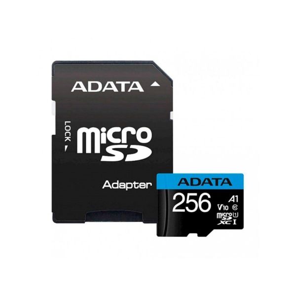 Карта пам'яті microSDXC (UHS-1) A-DATA Premier 256Gb Class 10 А1 (R-100Mb/s)  (adapter SD) (AUSDX256GUICL10A1-RA1)