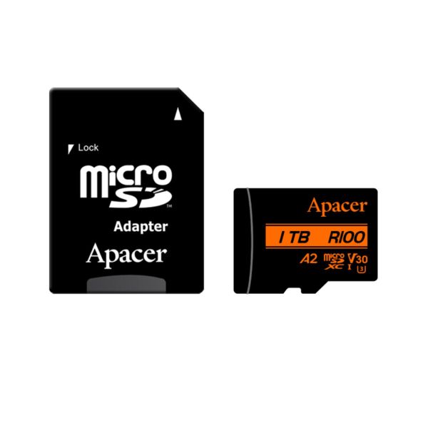 Карта пам'яті microSDXC (UHS-1 U3) Apacer A2 1TB class 10 V30 (R100MB/s, W80MB/s) (adapter SD) (AP1TBMCSX10U8-R)