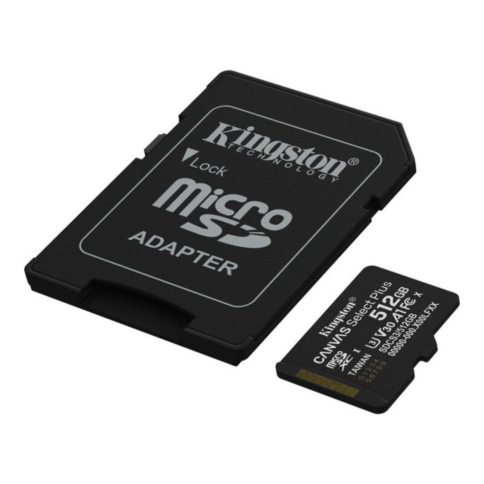 Карта пам'яті microSDXC (UHS-1 U3) Kingston Canvas Select Plus Gen3 512Gb class 10 А1 V30 (R-150MB/s) (adapter SD) (SDCS3/512GB)