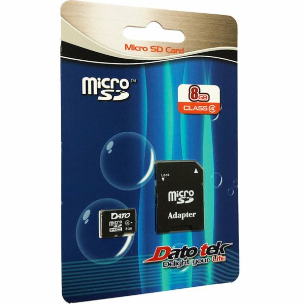Карта пам'яті microSDHC DATO 8Gb class 4 (adapter SD) (DT_CL04/8GB-RA)