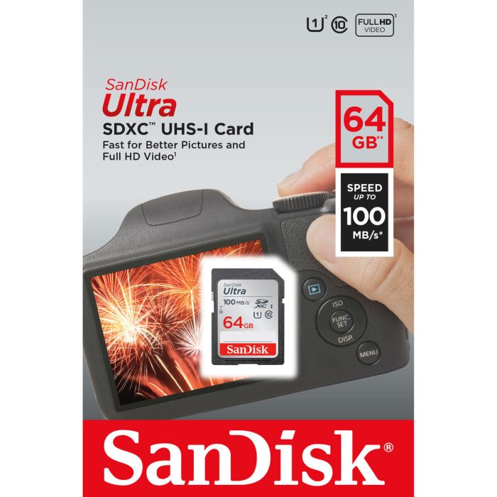 Карта пам'яті SDXC (UHS-1) SanDisk Ultra 64Gb class 10 (100Mb/s) (SDSDUNR-064G-GN6IN)