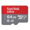 Карта пам'яті microSDXC (UHS-1) SanDisk Ultra 64Gb class 10 A1 (140Mb/s) (SDSQUAB-064G-GN6MN)