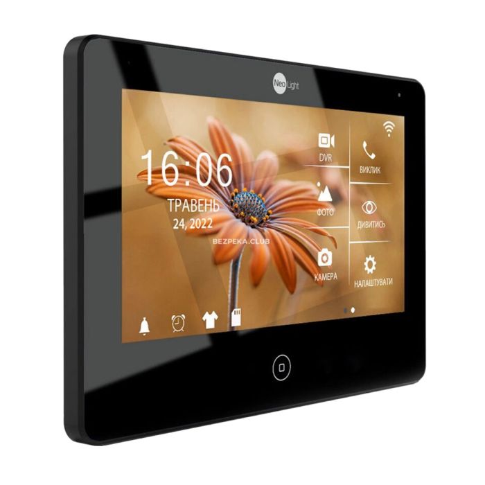 Комплект відеодомофона Neolight NeoKIT HD Pro WF B/Black: відеодомофон 7" з Wi-Fi з детектором руху і 2 Мп відеопанель