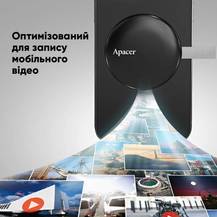 Портативний SSD Apacer Magnetic AS725 1 TB USB 3.2 Gen.2 Type-C MagSafe Black (AP1TBAS725B-1)