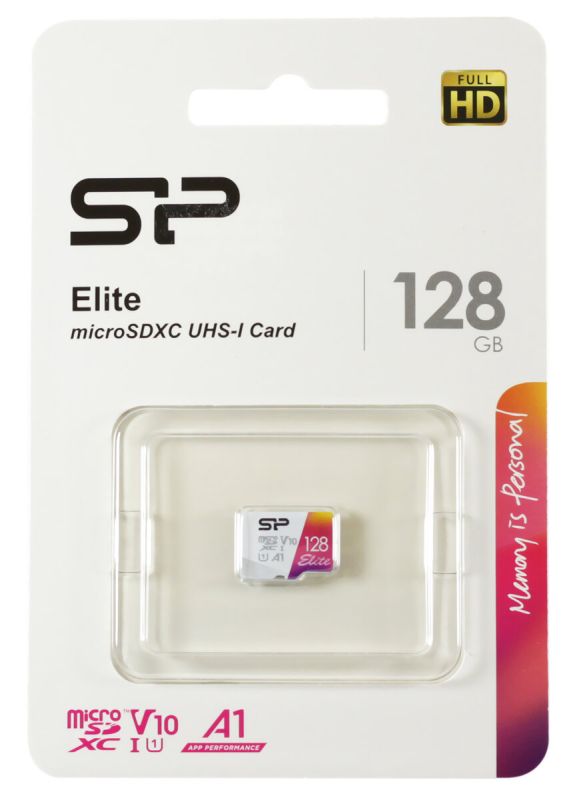 Карта пам'яті microSDXC (UHS-1 U1) SiliconPower Elite Color 128Gb class 10 A1 V10 (SP128GBSTXBV1V20)