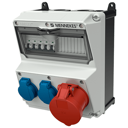 Комбінований модуль AMAXX 260x225 мм з роз'ємами 1xCEE32А5п 2xSchuko 1xMCB32А3п/D 2xMCB16А1п/C IP44 | MENNEKES, MENNEKES (артикул 920012)