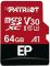 Карта пам'яті microSDXC (UHS-1 U3) Patriot EP Series 64Gb class 10 V30 (R-100MB/s, W-80MB/s) (adapter SD) (PEF64GEP31MCX)