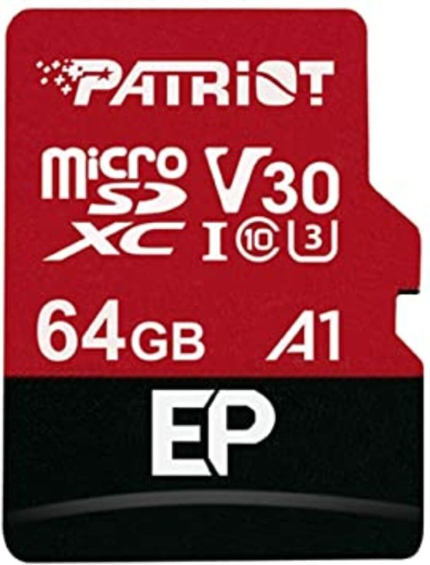 Карта пам'яті microSDXC (UHS-1 U3) Patriot EP Series 64Gb class 10 V30 (R-100MB/s, W-80MB/s) (adapter SD) (PEF64GEP31MCX)