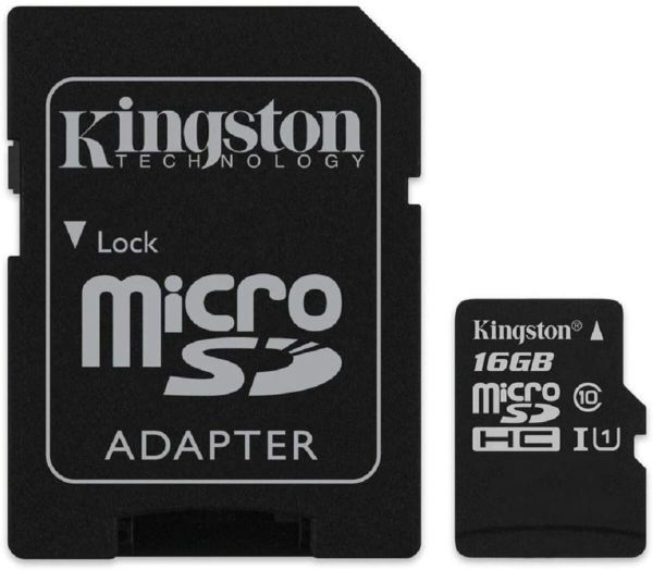 microSDHC (UHS-1) Kingston Canvas Select 16Gb class 10  (R-80MB/s) (adapter SD) (SDCS/16GB)