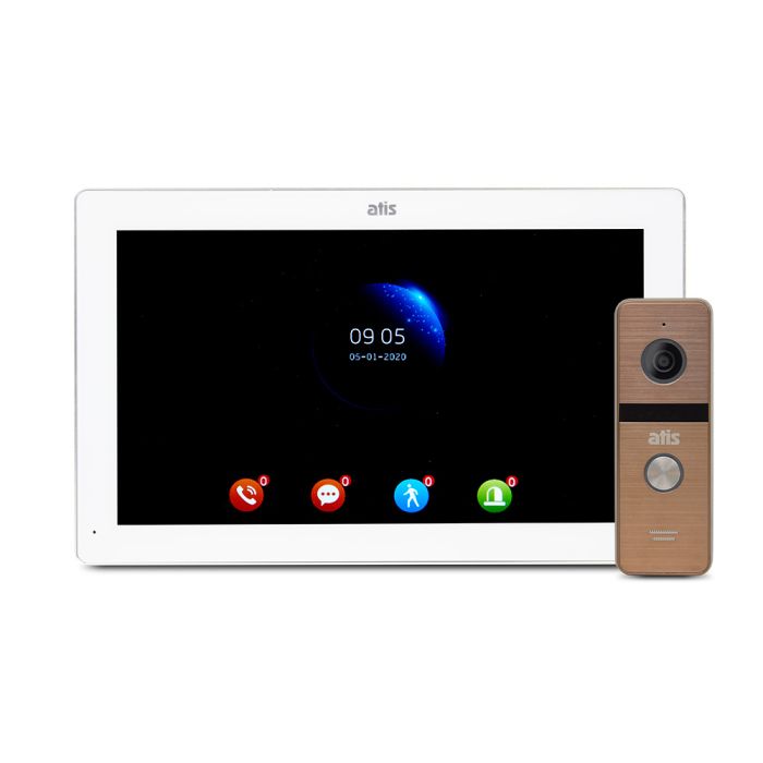 Комплект відеодомофона ATIS AD-1070FHD/T White з підтримкою Tuya Smart + AT-400HD Gold