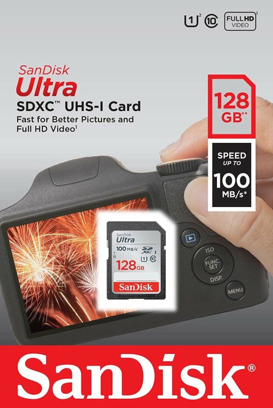 Карта пам'яті SDXC (UHS-1) SanDisk Ultra 128Gb class 10 (100Mb/s) (SDSDUNR-128G-GN6IN)