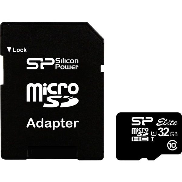Карта пам'яті microSDHC (UHS-1) SiliconPower Elite 32Gb class 10 (SP032GBSTHBU1V10)