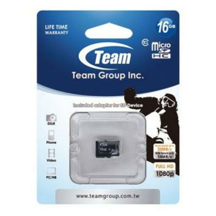 Карта пам'яті microSDHC Team 16Gb class 10 (TUSDH16GCL1002)