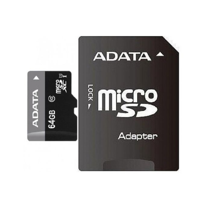 Карта пам'яті microSDXC (UHS-1) A-DATA Premier 64Gb Class 10 (R-100Mb/s)  (adapter SD) (AUSDX64GUICL10-RA1)
