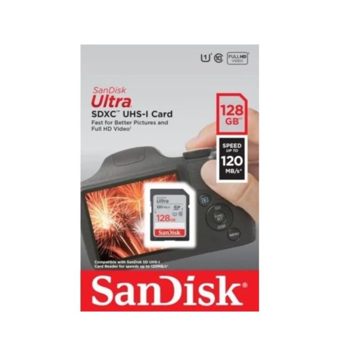 Карта пам'яті microSDXC (UHS-1) SanDisk Ultra 128Gb class 10 A1 (140Mb/s) (SDSQUAB-128G-GN6MN)