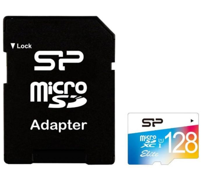 Карта пам'яті microSDXC (UHS-1 U1) SiliconPower Elite Color 128Gb class 10 A1 V10 (adapter SD) (SP128GBSTXBV1V20SP)