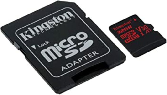 microSDHC (UHS-1 U3) Kingston Canvas React 32Gb class 10 (R100MB/s, W80MB/s) (adapter SD) (SDCR/32GB)