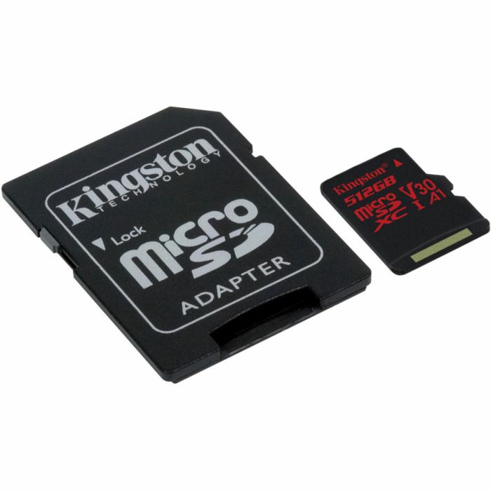 microSDXC (UHS-1 U3) Kingston Canvas React 512Gb class 10 (R100MB/s, W80MB/s) (adapter SD) (SDCR/512GB)