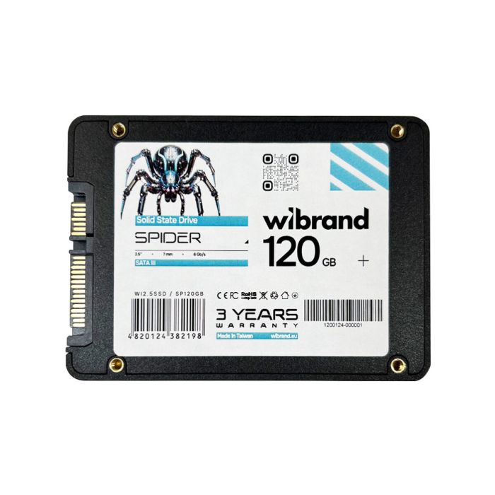 Накопичувач SSD Wibrand Spider 120GB 2.5"; 7mm SATAIII Bulk (WI2.5SSD/SP120GB)