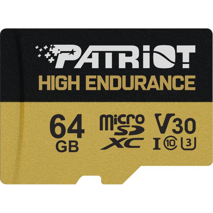 microSDXC (UHS-1 U3) Patriot High Endurance 64Gb class 10 V30 (R-95MB/s) (PEF64GE31MCH)