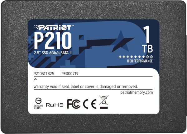Накопичувач SSD Patriot P210 1TB 2.5" 7mm SATAIII 3D QLC (P210S1TB25)