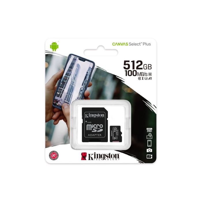 Карта пам'яті microSDXC (UHS-1) Kingston Canvas Select Plus 512Gb class 10 А1 (R-100MB/s) (adapter SD) (SDCS2/512GB)