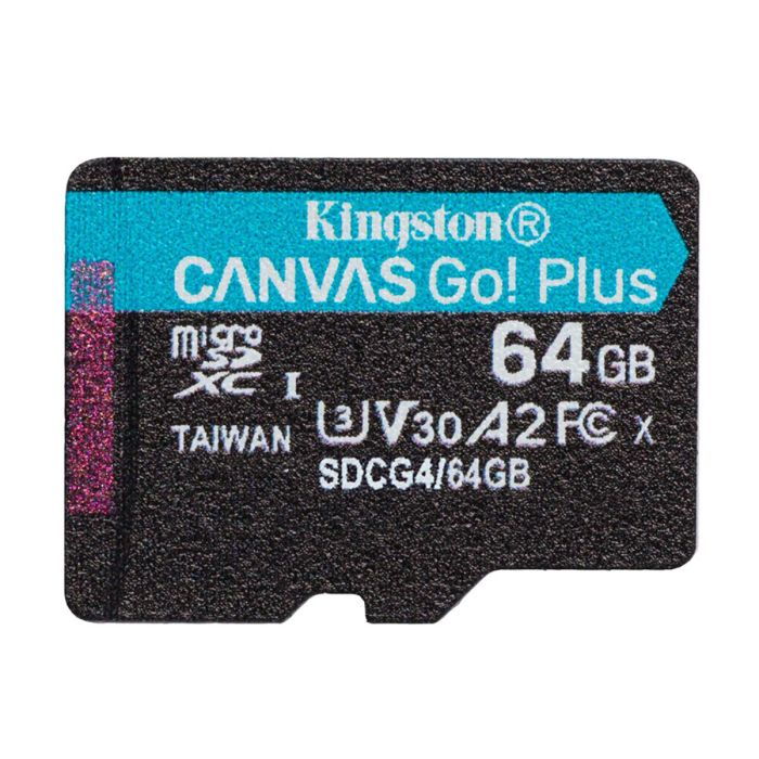 Карта пам'яті microSDXC (UHS-1 U3) Kingston Canvas Go! Plus 64Gb class 10 A2 V30 (R200MB/s) (SDCG4/64GBSP)