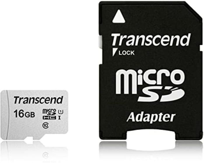 Карта пам'яті microSDHC (UHS-1) Transcend 300S 16Gb class 10 (adapter SD) (TS16GUSD300S-A)