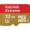 Карта пам'яті microSDHC (UHS-1 U3) SanDisk Extreme Action A1 32Gb Class 10 V30 (R100Mb/s, W60Mb/s) (adapter SD) (SDSQXAF-032G-GN6AA)