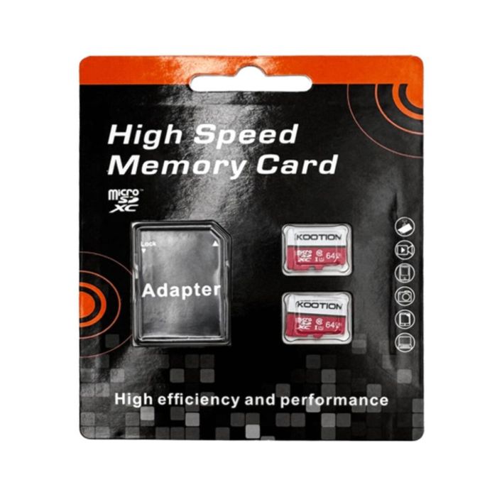 Карта пам'яті microSDXC (UHS-1) Kootion 64Gb class 10 (adapter SD) (2pcs) (TF-64G-U1*2)