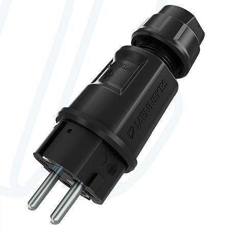 Штекер SCHUKO 16A 2п+З 230В, IP54 чорний
