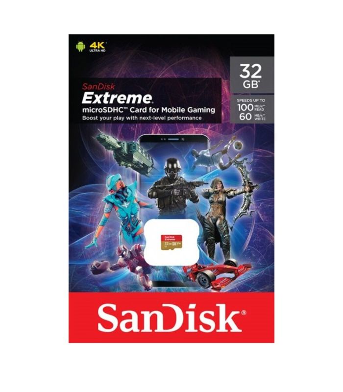 Карта пам'яті microSDHC (UHS-1 U3) SanDisk Extreme A1 32Gb Class 10 V30 (R100Mb/s, W60Mb/s) (SDSQXAF-032G-GN6GN)